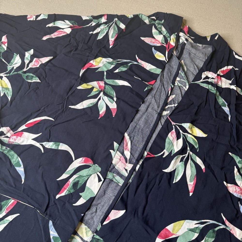 Reitmans Women's Blue Floral Flowy Boho‎ Kimono Style Blouse Size XXL